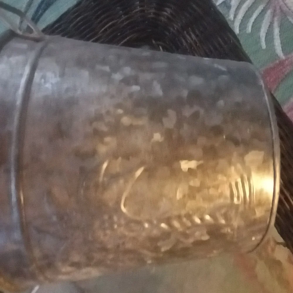 Rustic Metal Decorative Bucket - Silver Finish